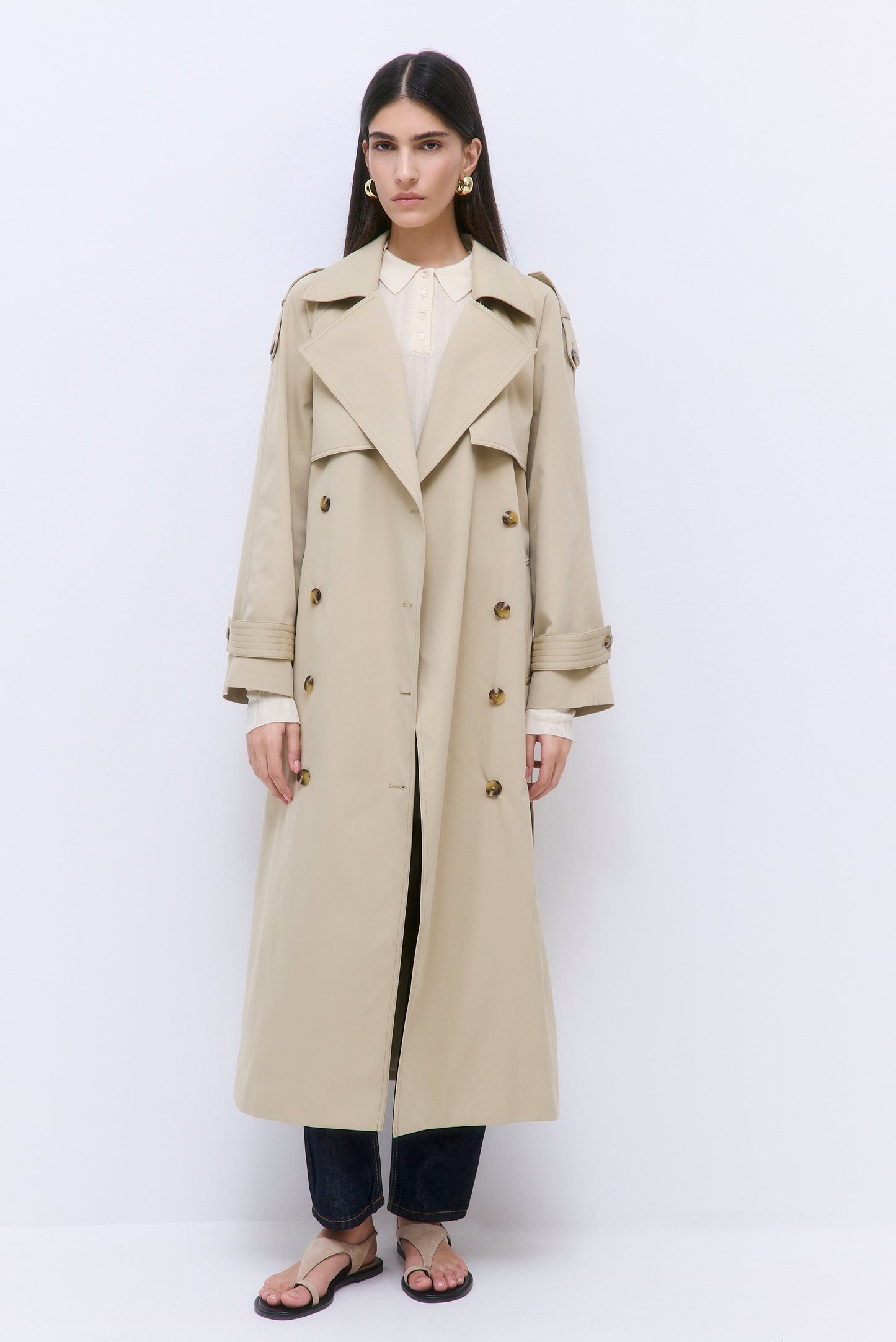 Oversized Double Breasted Trench Coat