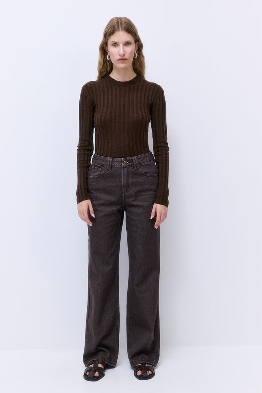 Soft Ribbed Crew Neck