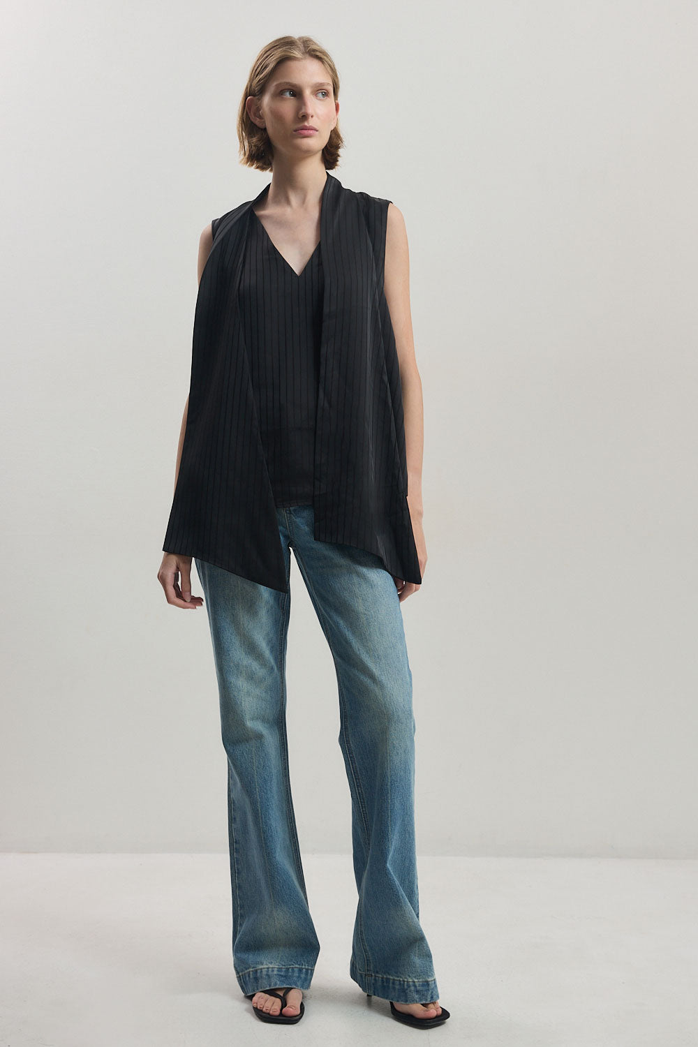 V Neck Scarf Top