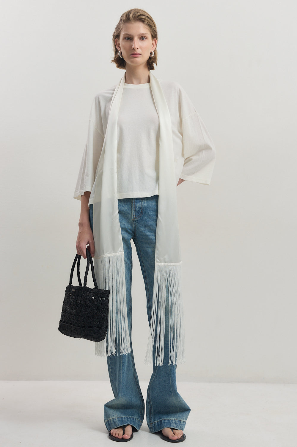 Boxy Mid Sleeve T Shirt