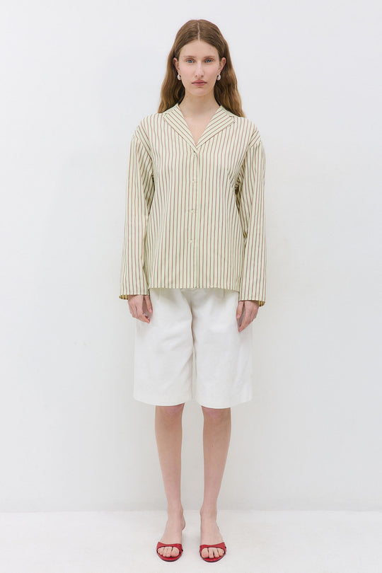 Open Collar Poplin Shirt