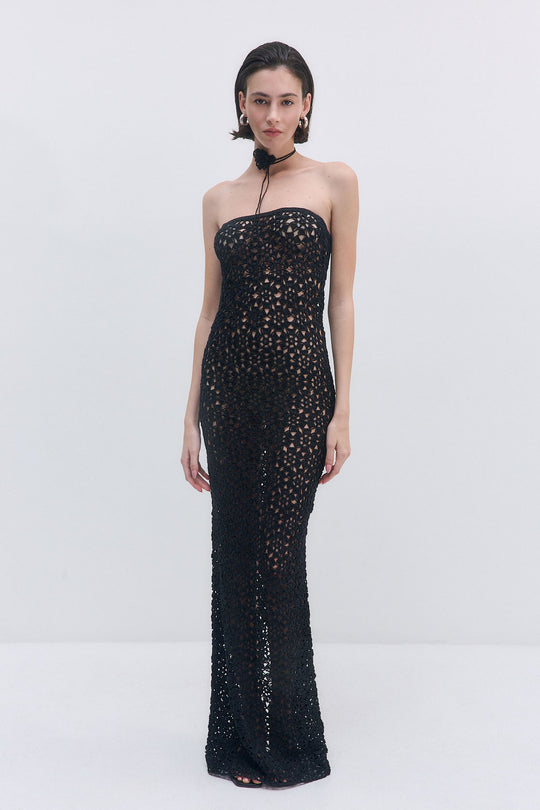 Flower Crochet Maxi Dress
