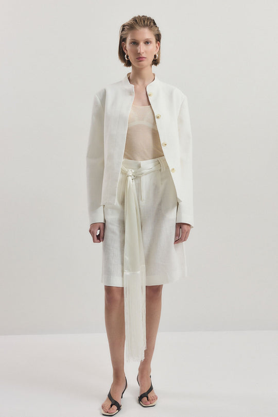 Mandarin Collar Tailored Blazer
