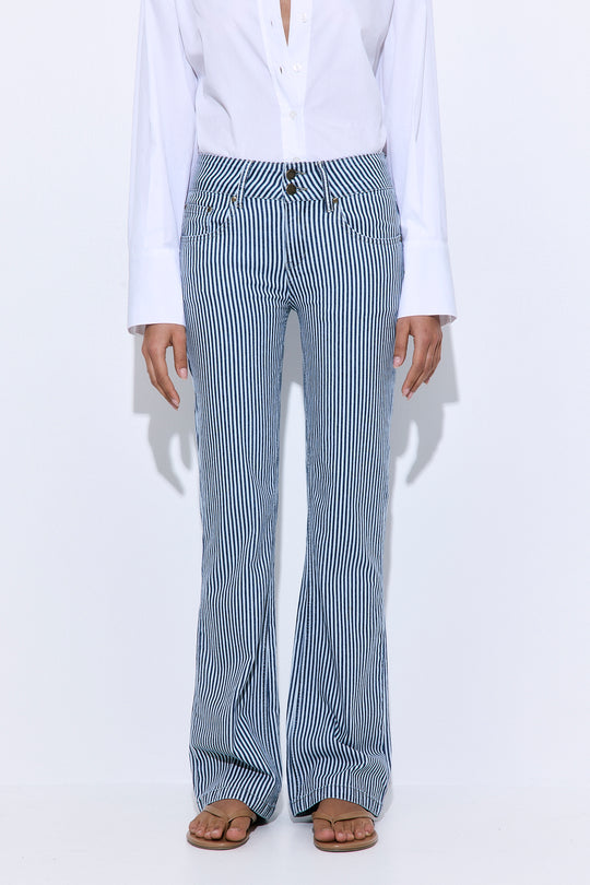 Drill Cotton Flared Leg Pants