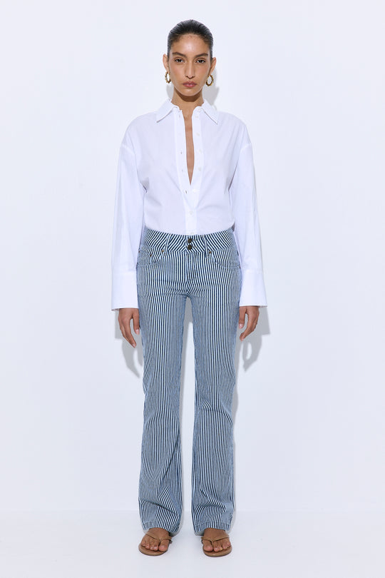 Drill Cotton Flared Leg Pants