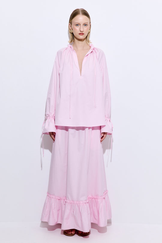 Ruffled Poplin Blouse