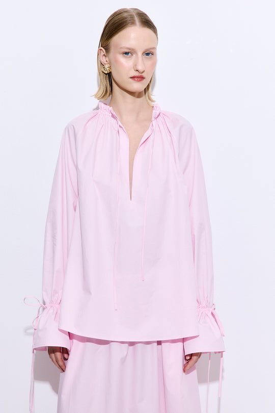 Ruffled Poplin Blouse