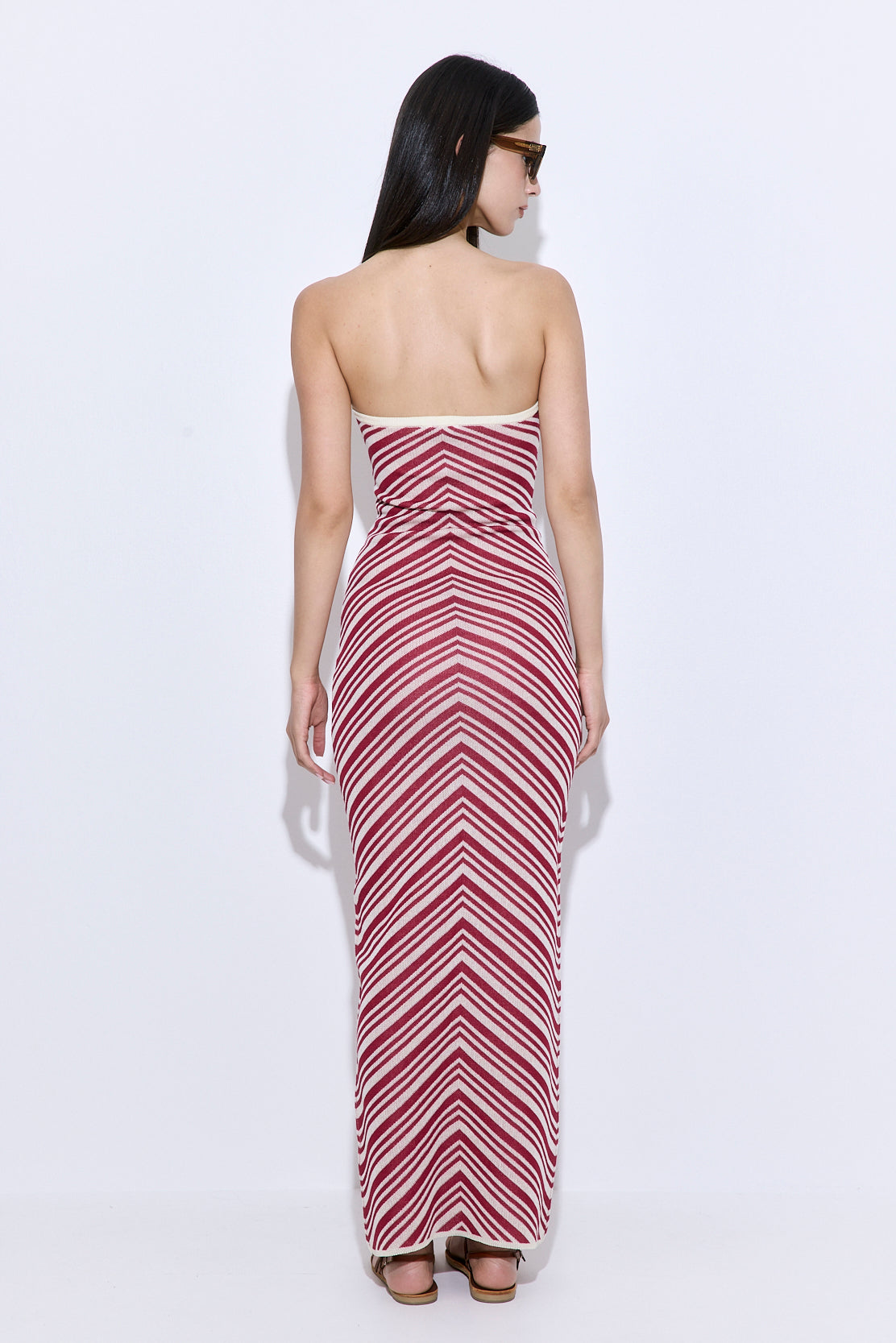 Pattern Knitted Strapless Dress
