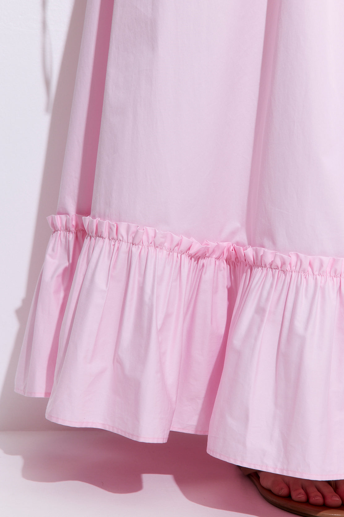 Ruffled Poplin Maxi Skirt