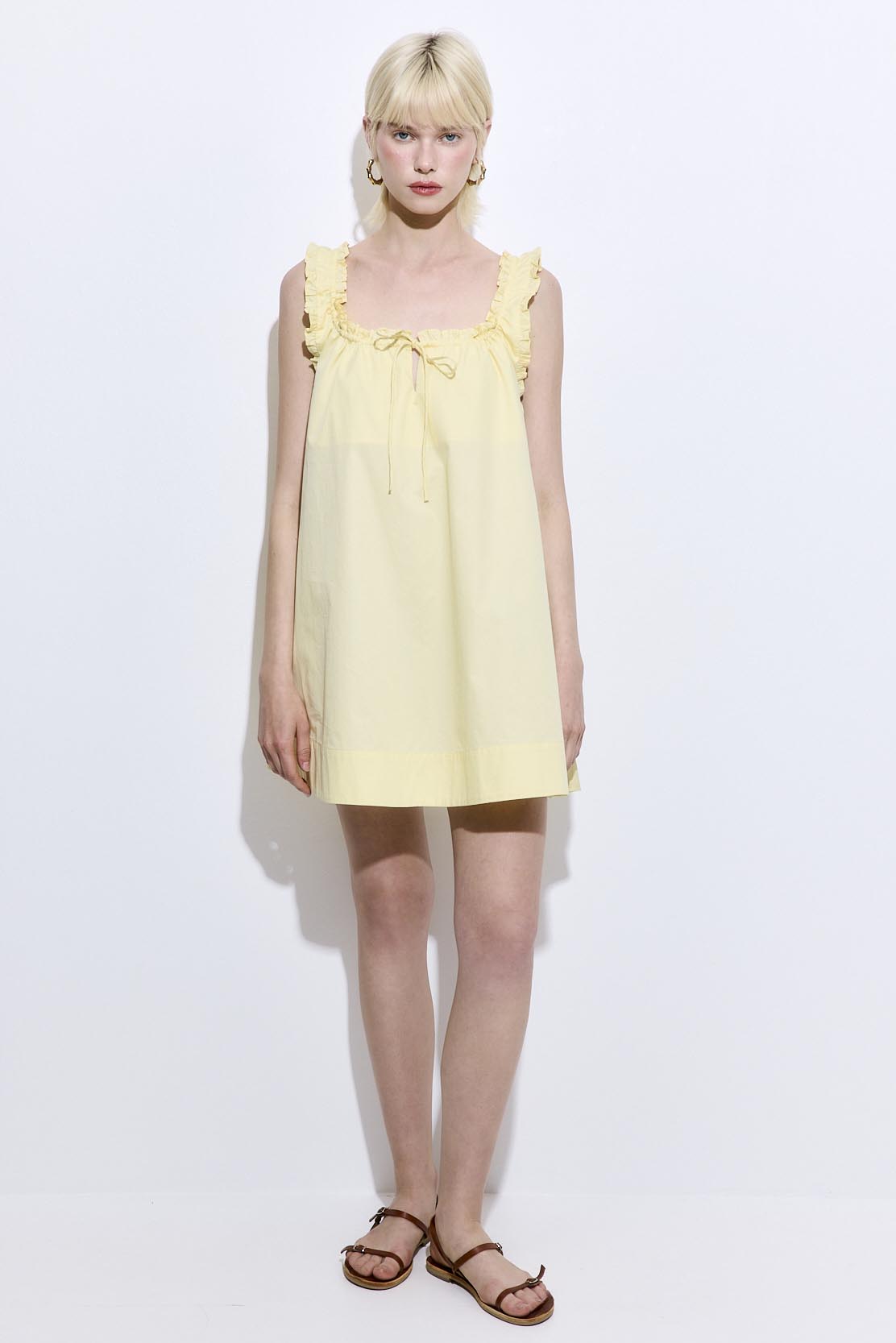 Ruffled Poplin Mini Dress