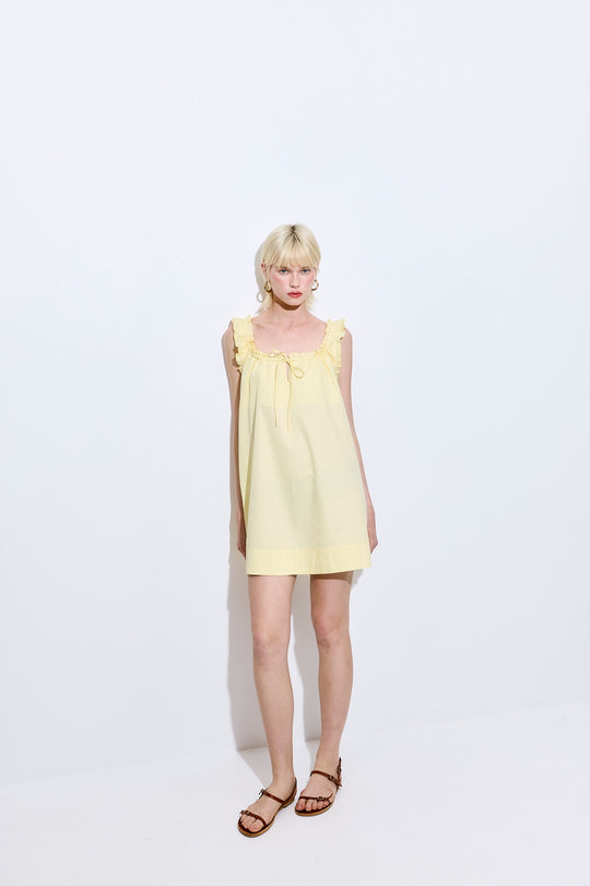 Ruffled Poplin Mini Dress