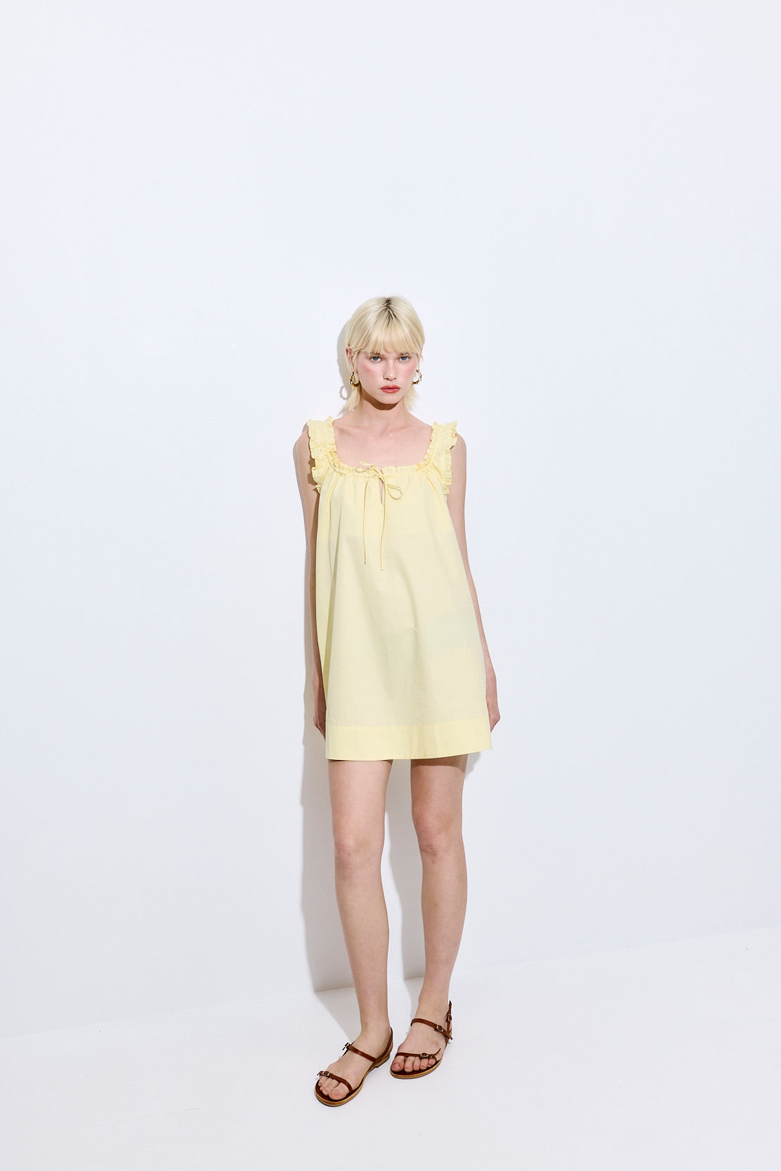 Ruffled Poplin Mini Dress