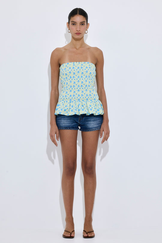 Strapless Shirred Top