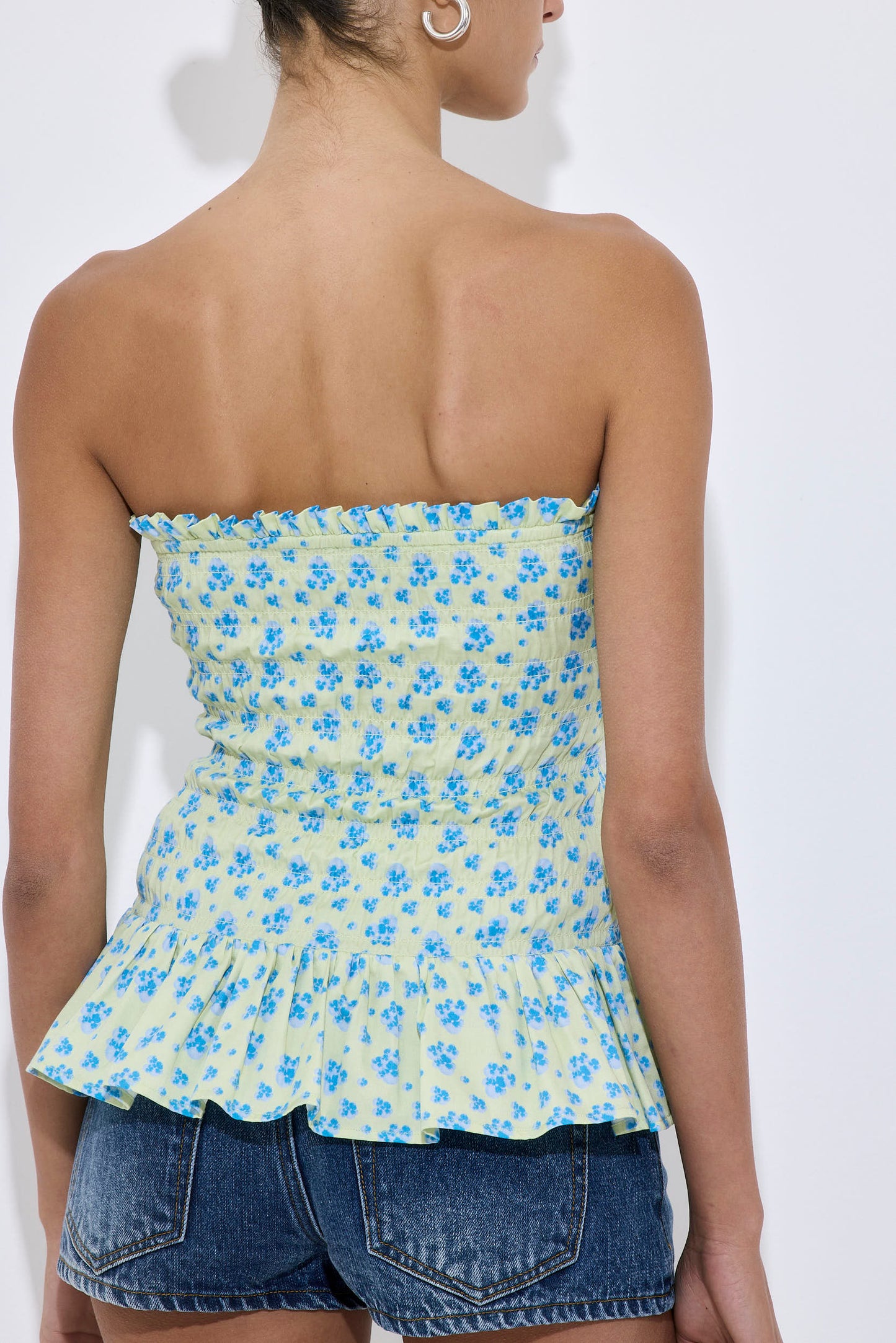 Strapless Shirred Top