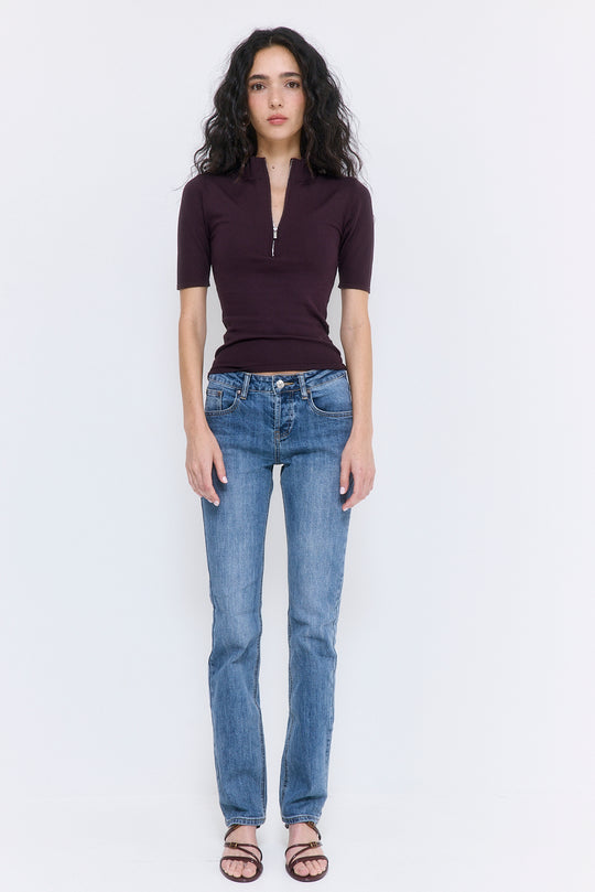 Mid Sleeved Zipper Knit