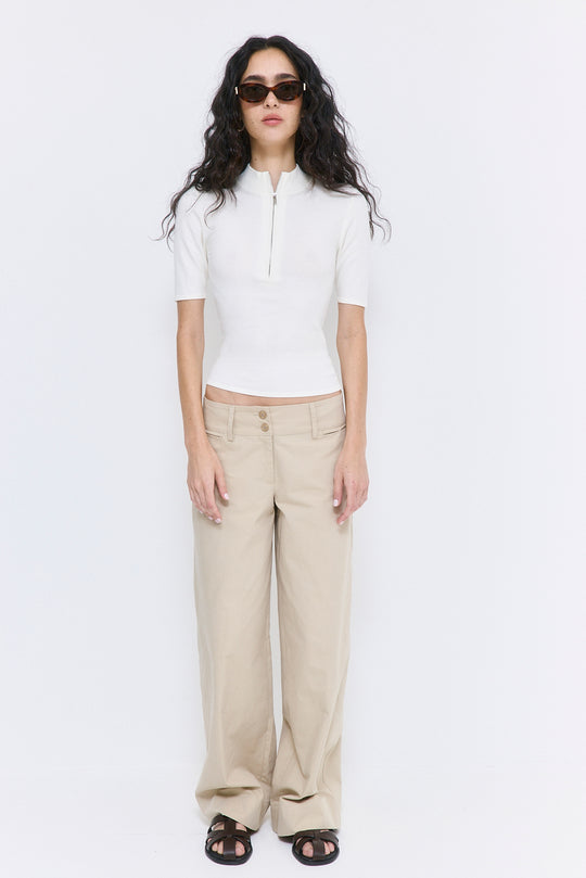 Mid Sleeved Zipper Knit