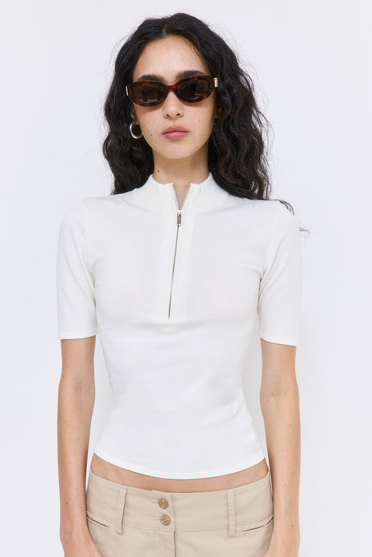Mid Sleeved Zipper Knit