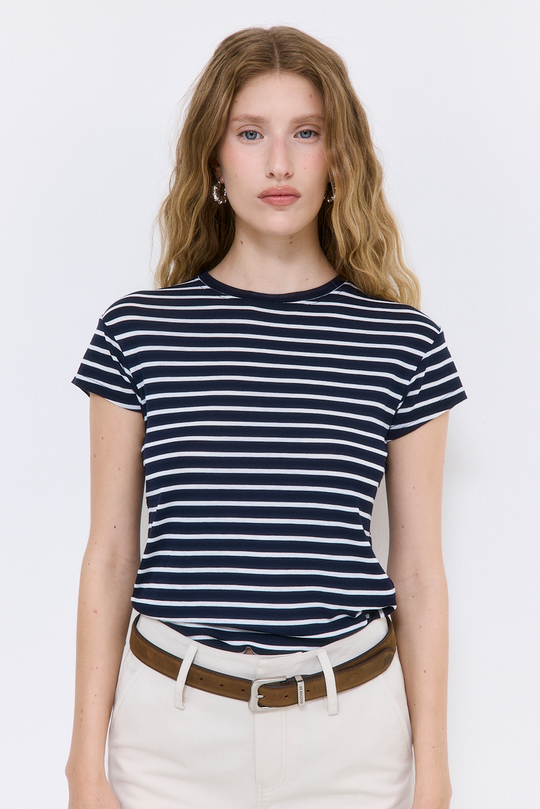Striped Cup Sleeve Tee