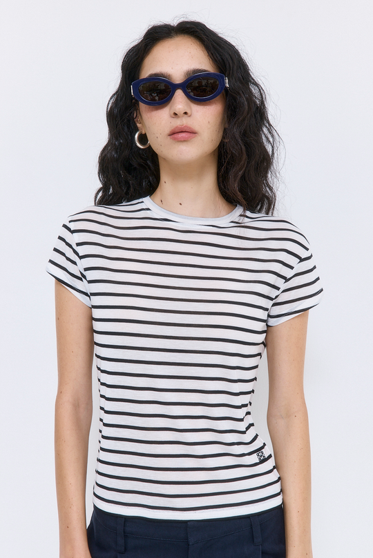 Striped Cup Sleeve Tee