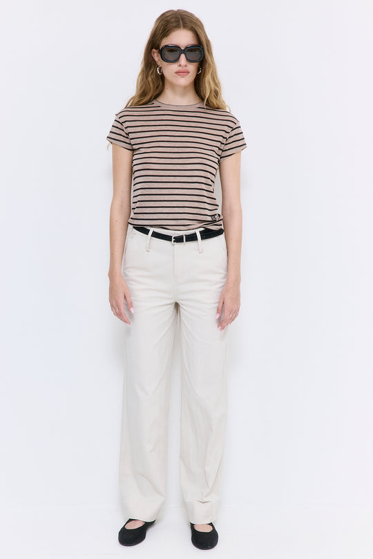 Striped Cup Sleeve Tee