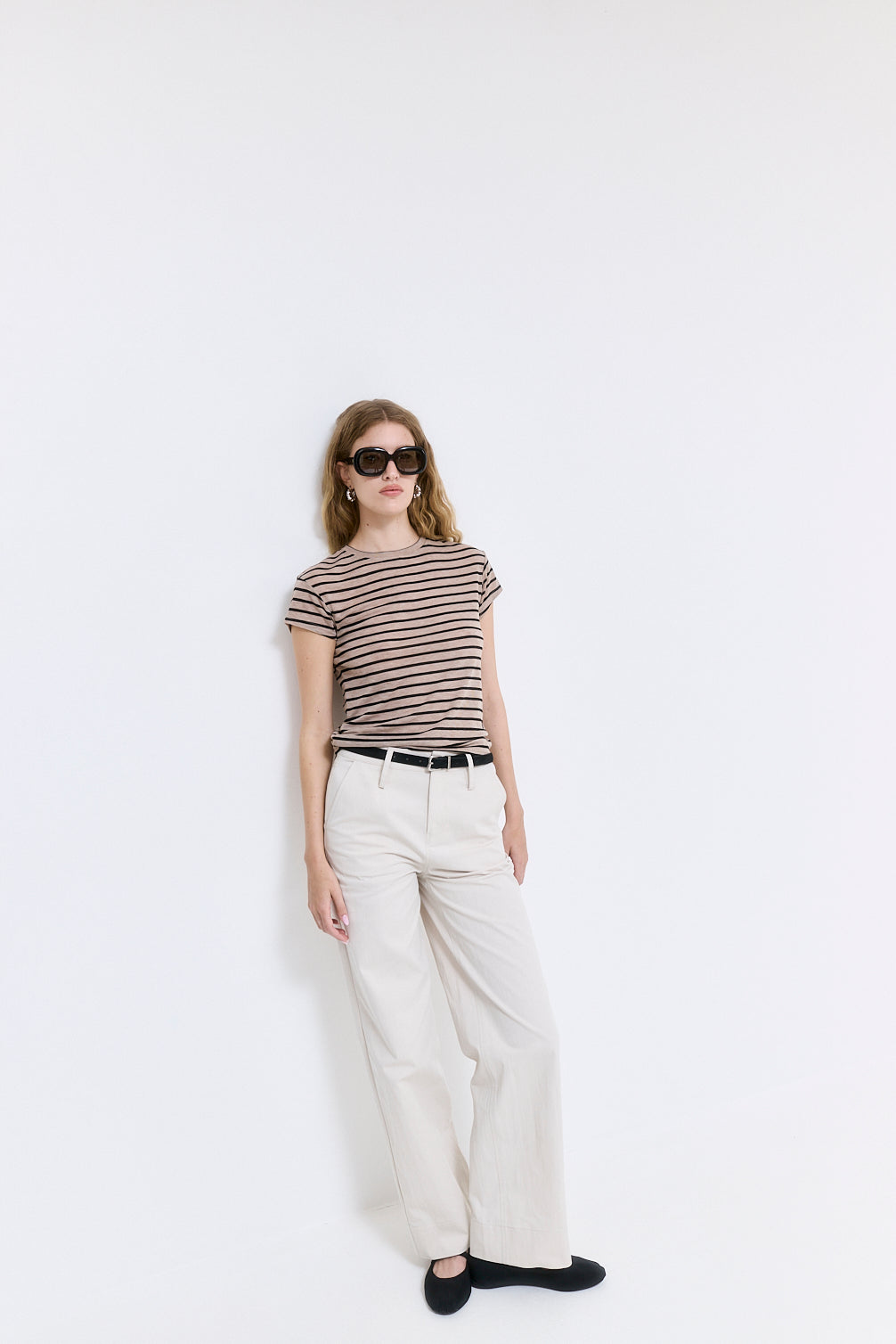 Striped Cup Sleeve Tee
