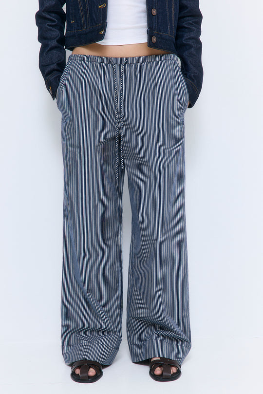 Mid Rise Poplin Pants
