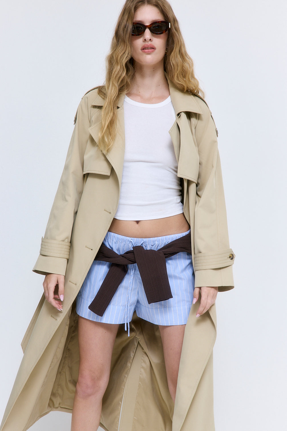 Striped Poplin Shorts