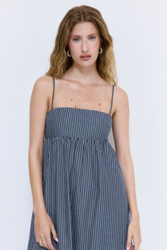 Strappy Poplin Maxi Dress