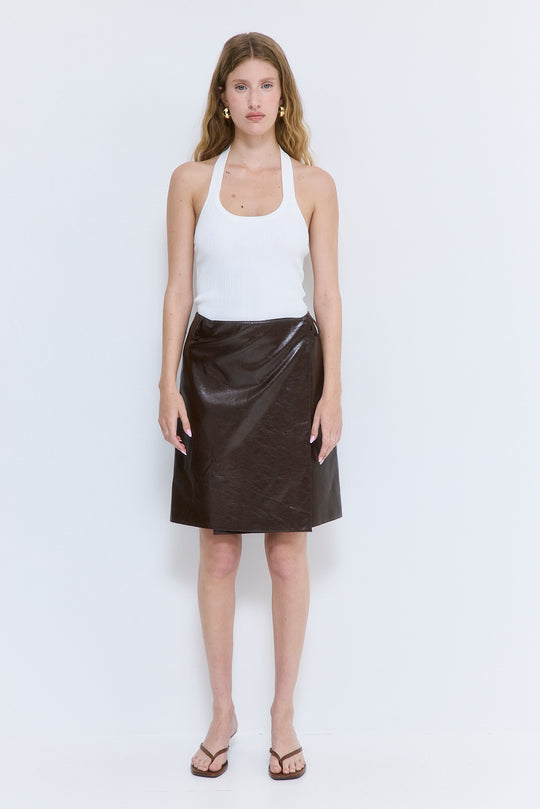 Ribbed Halter Neck Tank Top