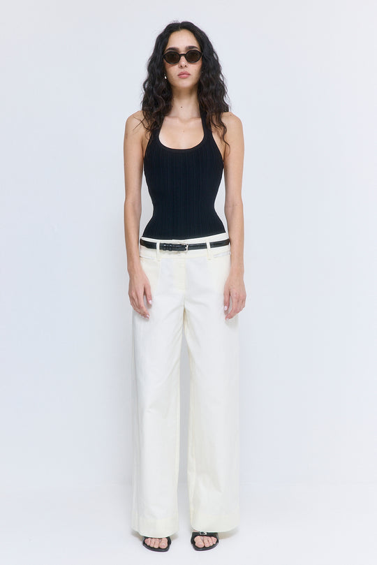 Ribbed Halter Neck Tank Top