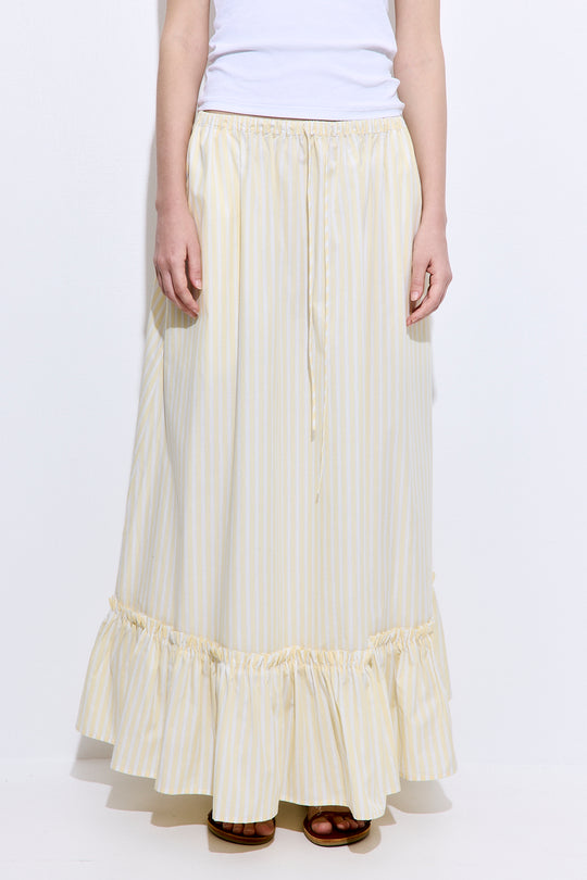 Ruffled Poplin Maxi Skirt