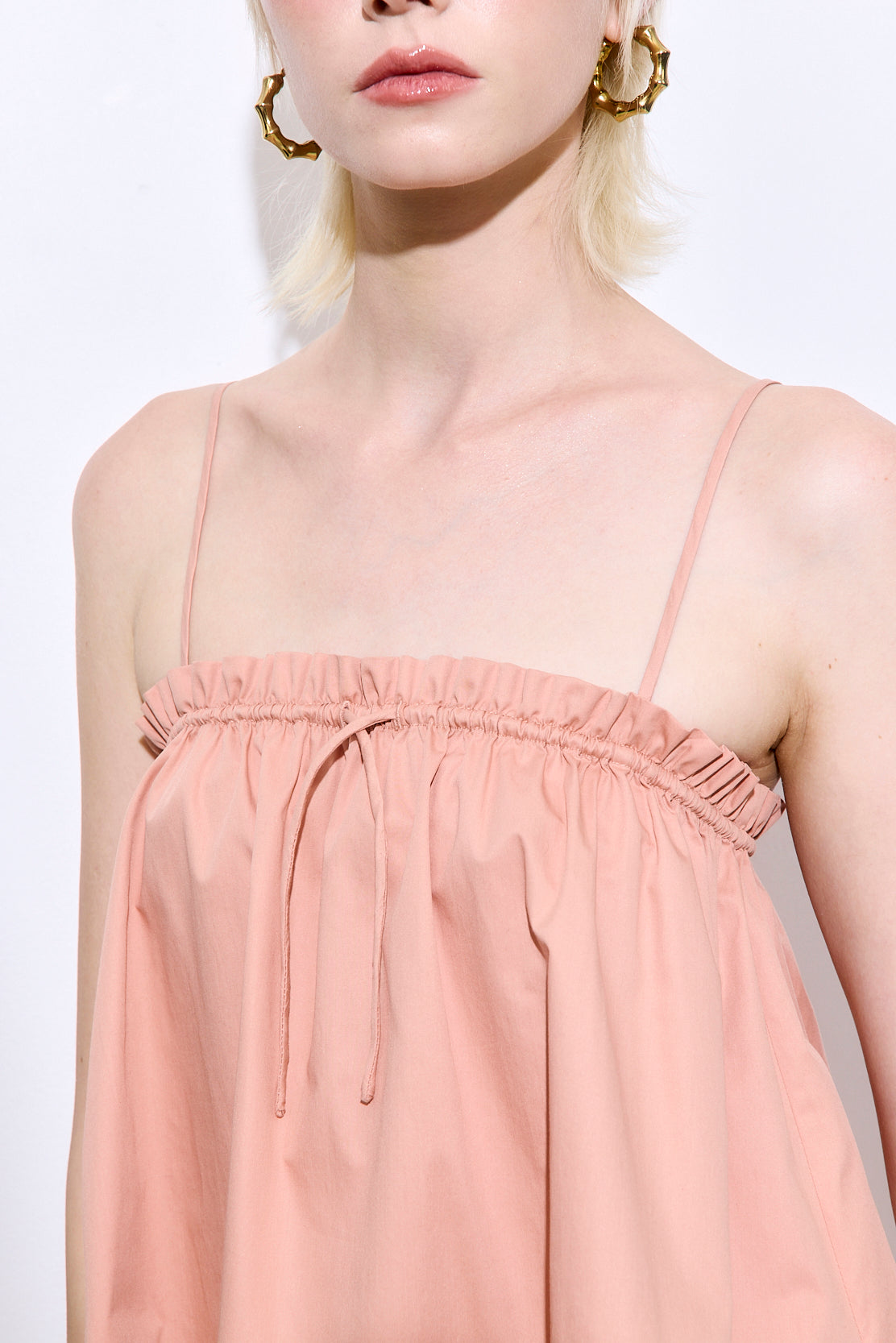 Ruffled Poplin Strappy Top