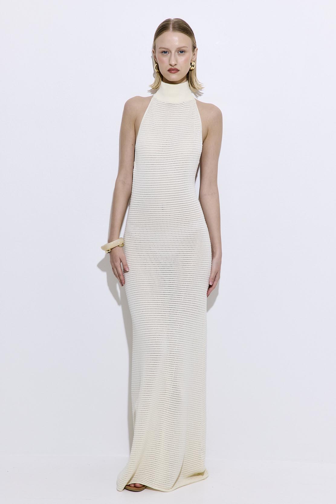 Crochet Turtle Neck Maxi Dress