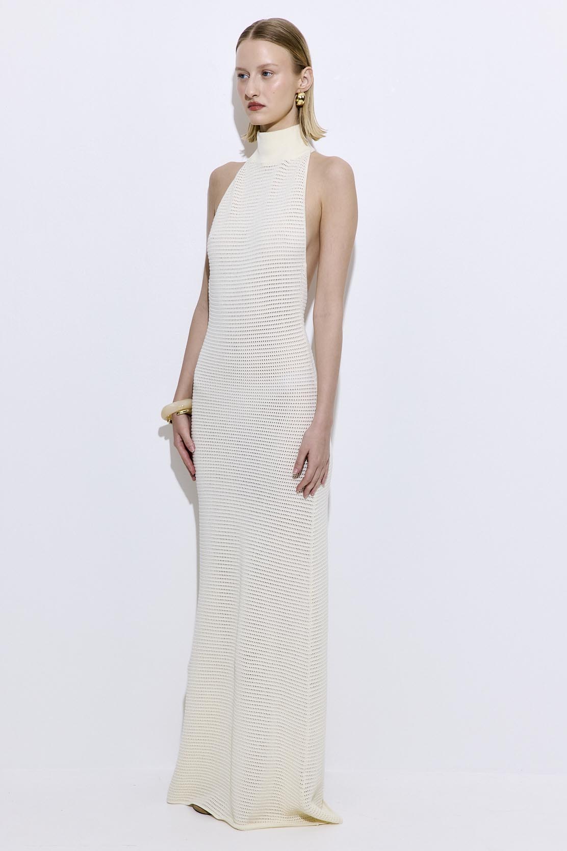 Crochet Turtle Neck Maxi Dress