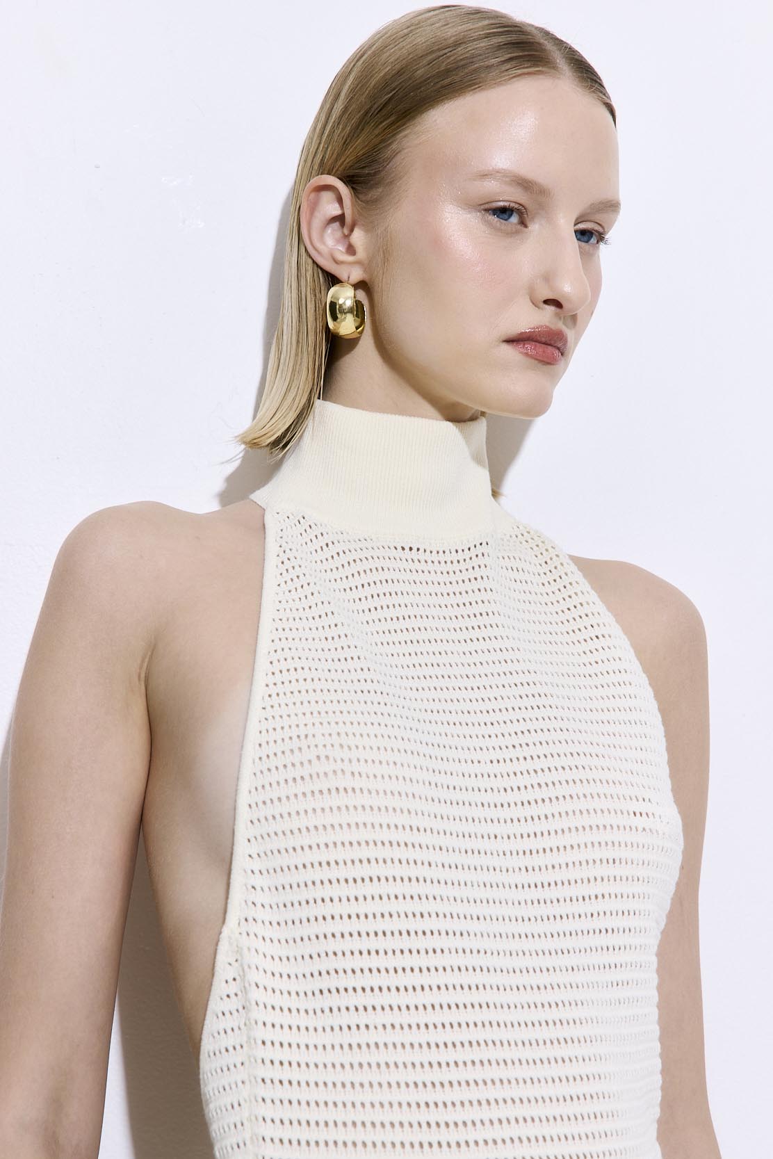 Crochet Turtle Neck Maxi Dress