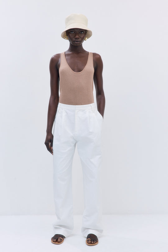 Semi Sheer Deep Scoop Tank