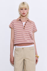 Short Sleeved Knitted Polo Shirt