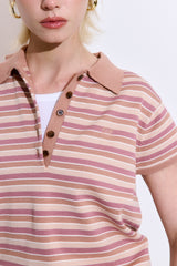 Short Sleeved Knitted Polo Shirt