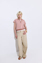 Short Sleeved Knitted Polo Shirt