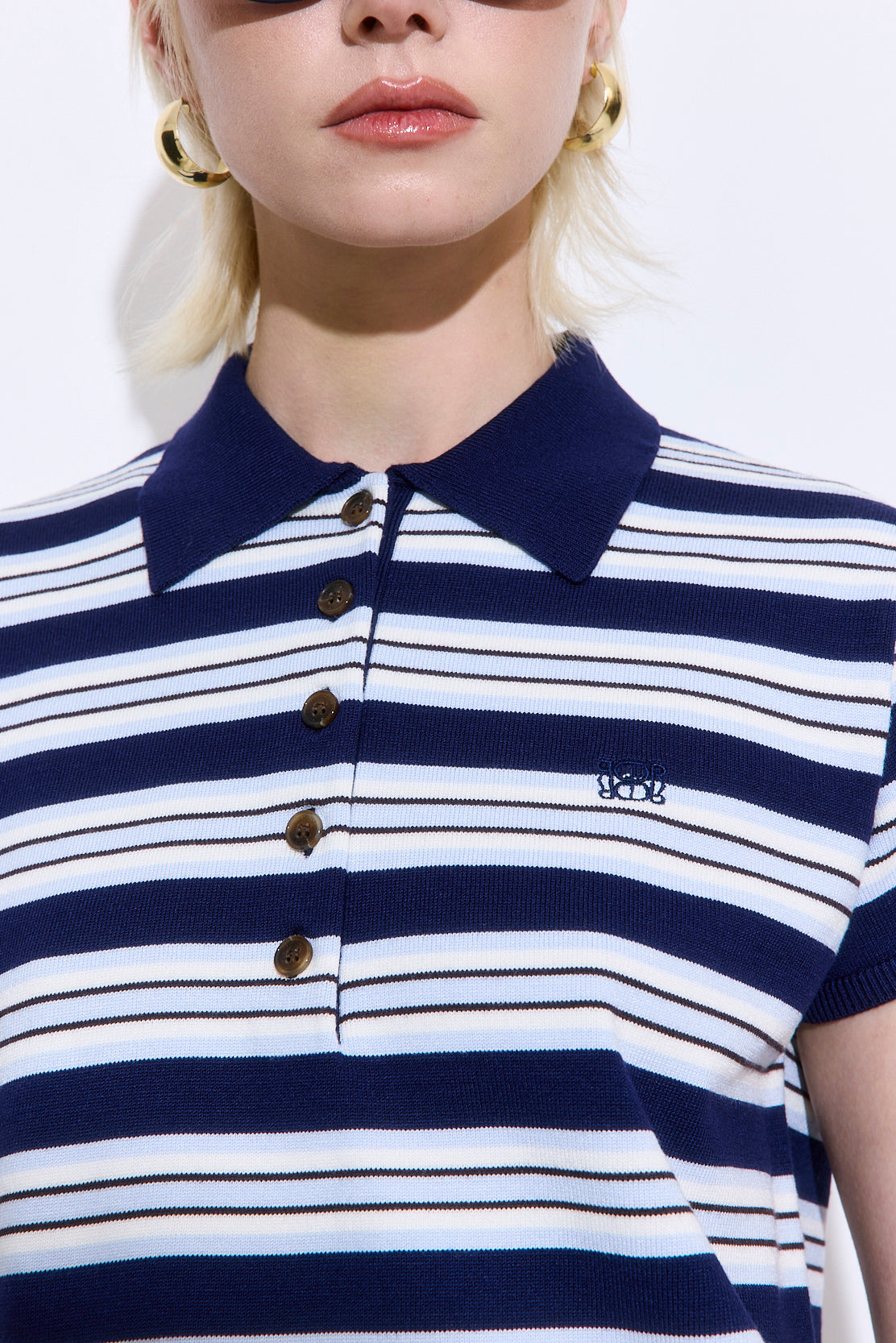 Short Sleeved Knitted Polo Shirt