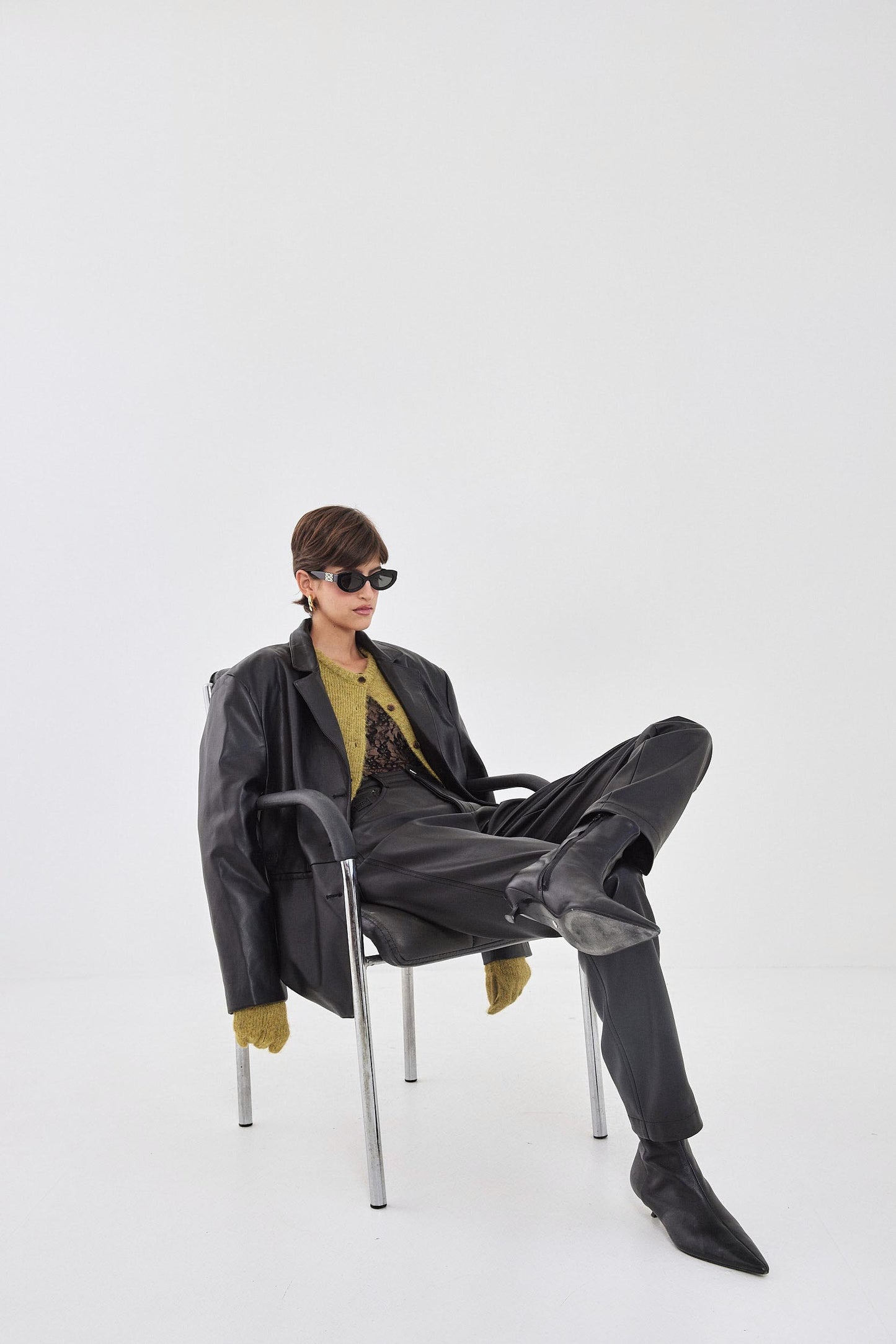 Vegan Leather Straight Pants - Dé Rococo