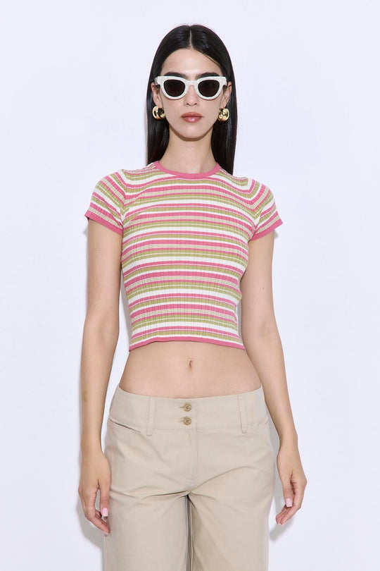 Ribbed Crew Neck Tee