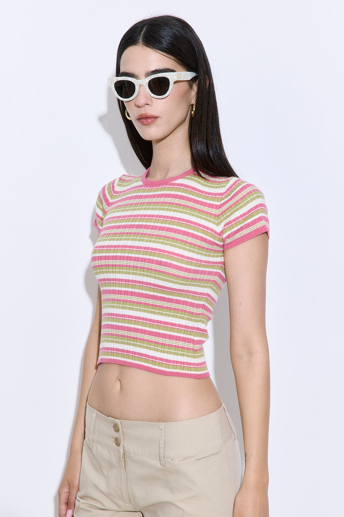 Ribbed Crew Neck Tee