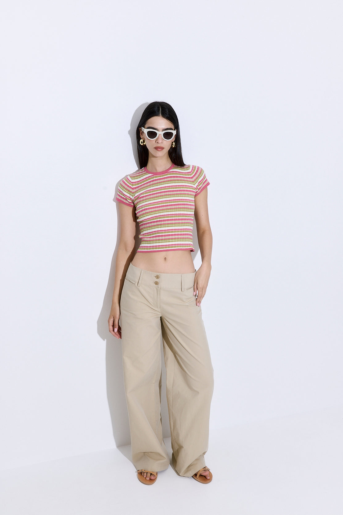 Ribbed Crew Neck Tee
