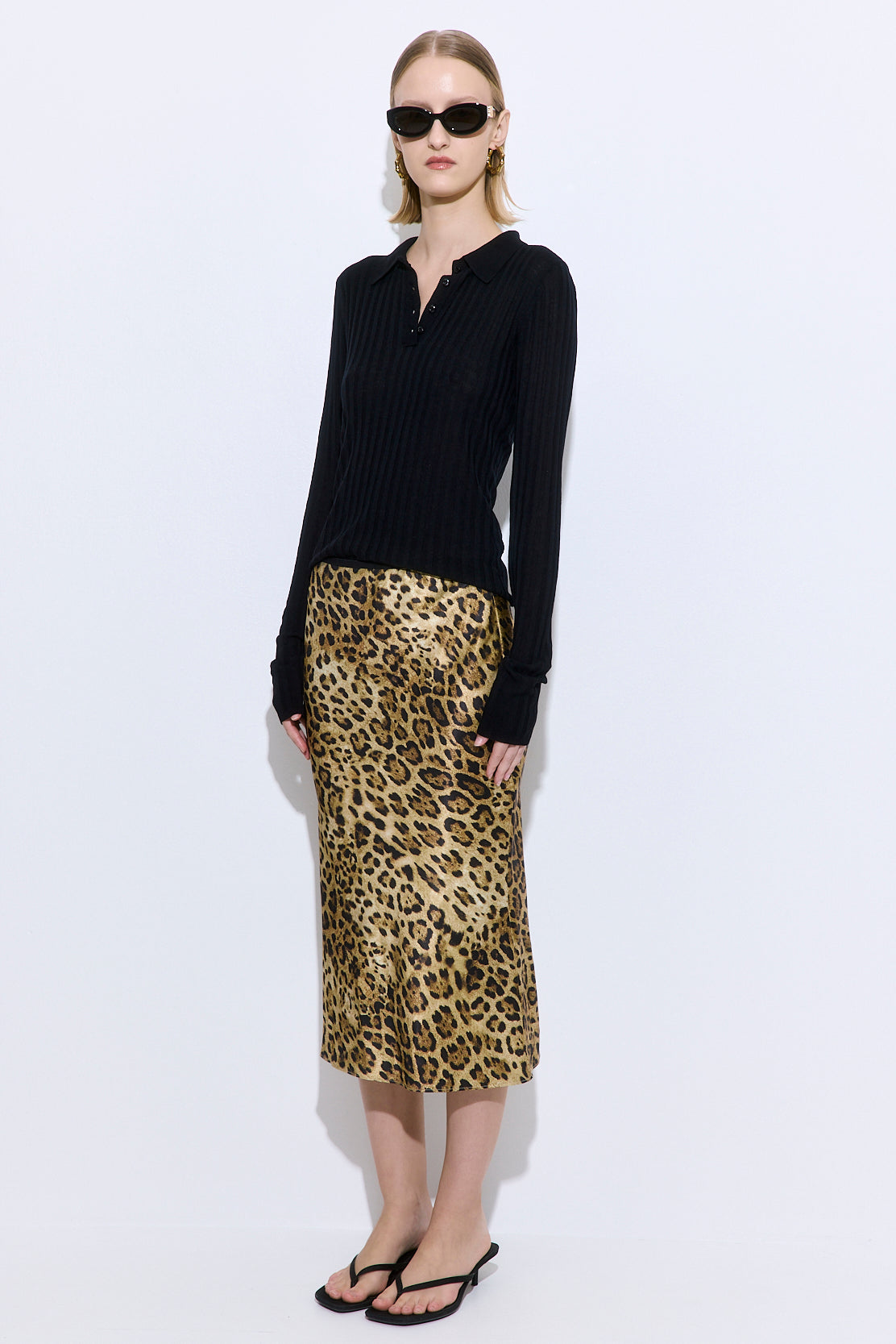 Satin Slip Midi Skirt