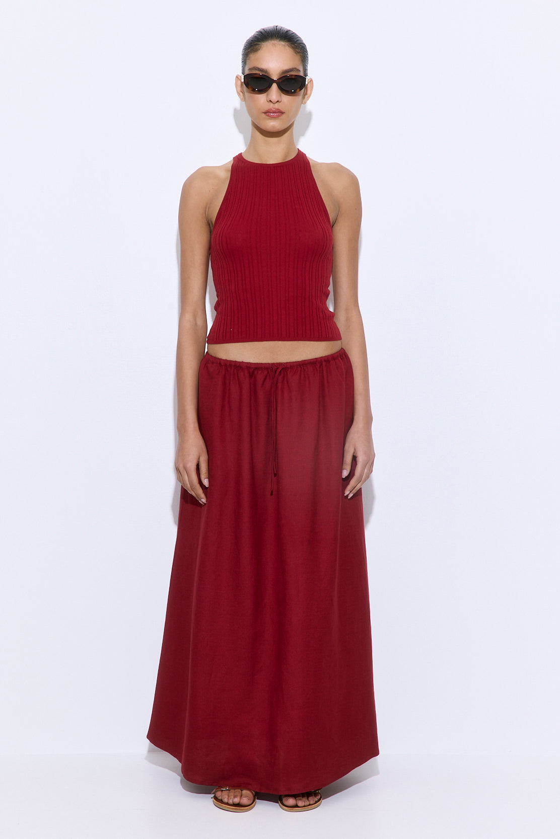 Ribbed Crew Neck Tank Top