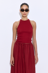 Ribbed Crew Neck Tank Top