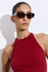 Ribbed Crew Neck Tank Top