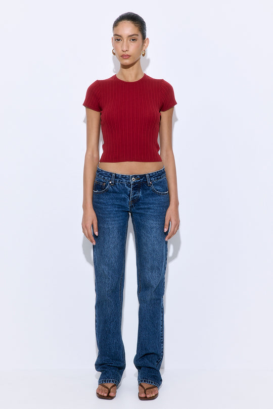 Ribbed Crew Neck Tee