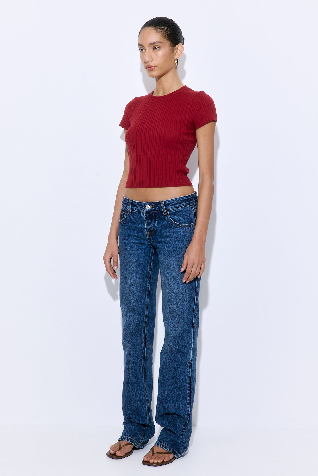 Ribbed Crew Neck Tee